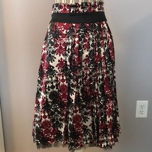 Satin chandelier print skirt